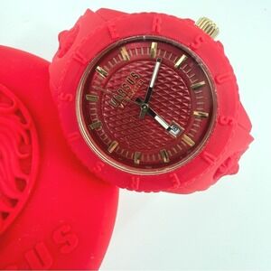 Versus Versace Fire Island Tokyo Silicone Rubber Watch Lion Logo Date Quartz Men